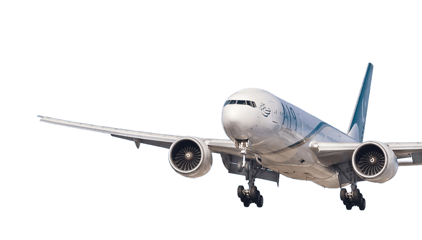 Commercial aircraft in flight